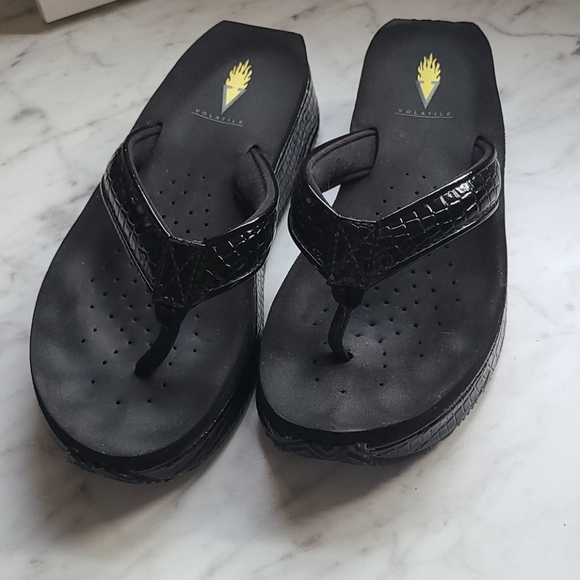 Black Volatile Flip Flops